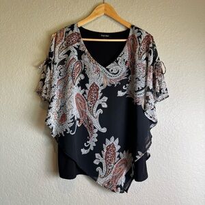 Women's Black Paisley Top
